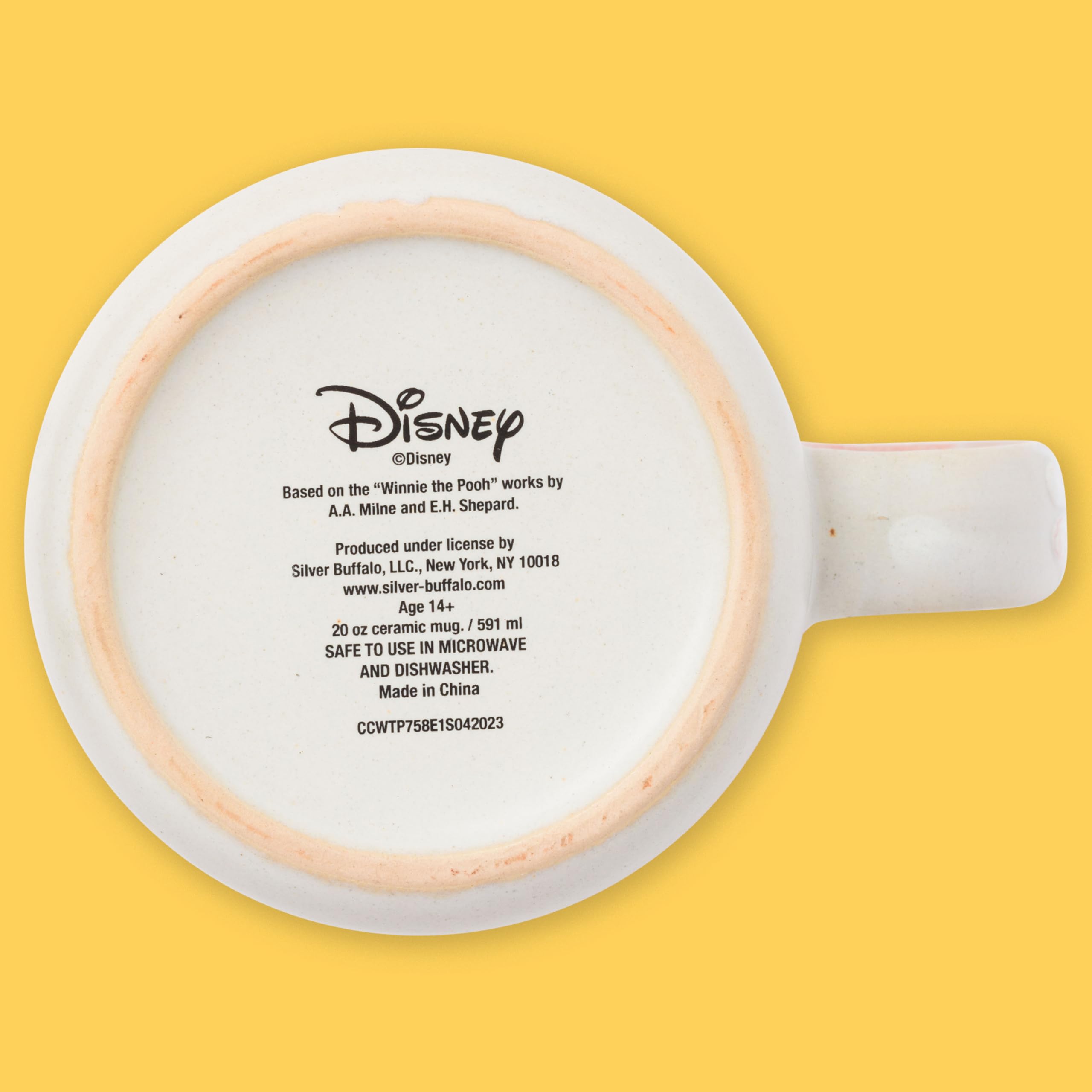 Silver Buffalo Winnie the Pooh Group Reactive Glaze Ceramic Camper Mug, 20 Ounces