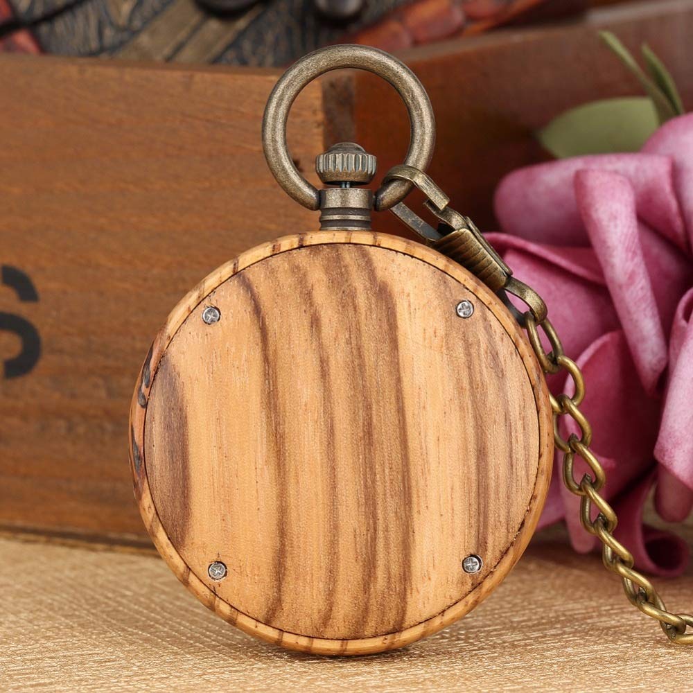 Tiong Orologio da tasca vintage in acciaio liscio, numeri romani, design stellato, orologio da tasca al quarzo, con catena, per uomo e donna