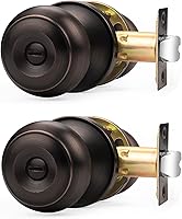 Vista 69 de Probrico Pomos de puerta negro mate, manijas de puerta con cerradura y perilla, pomos de interior sin llave para baño y dormitorio, paquete de 2