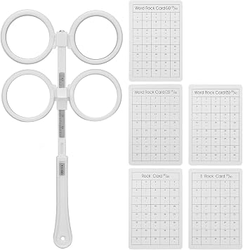 White Optical Flipper Plastic Adjustable Optometry Flip Lens, 5 pcs Vision Test Card, Use for Near Vision Amblyopia Confirmation Test100