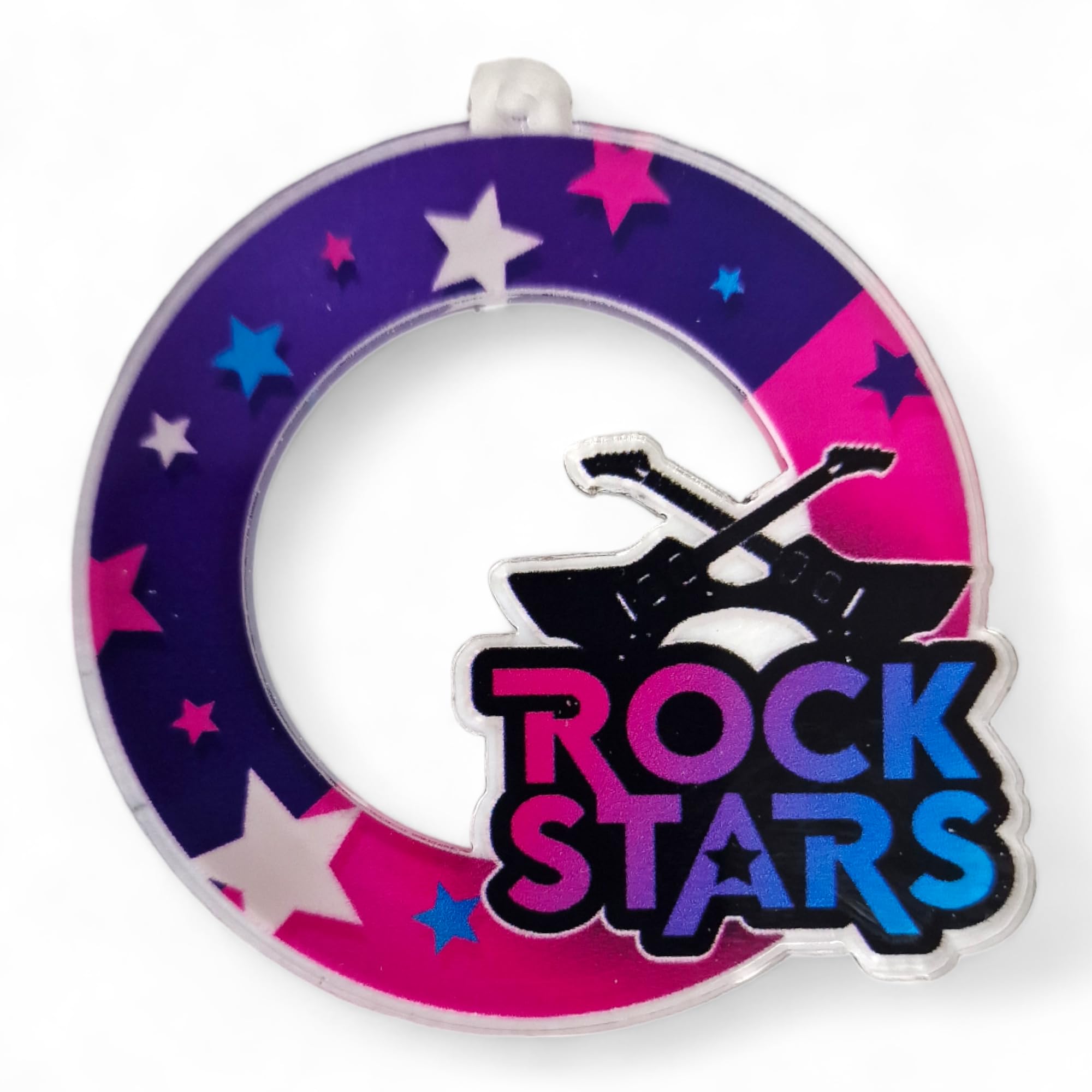 Trophy Monster Pack of 10x Rock Stars 60mm Medals with Free Purple Ribbons, Multi Colour, 10x Pack of Medals
