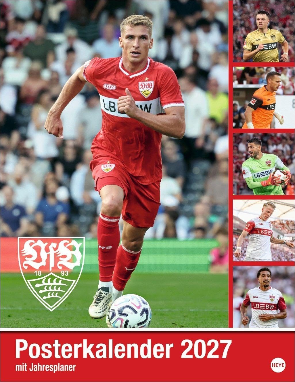 VfB Stuttgart Posterkalender 2027: Die Fußballstars im Poster-Format. Wandkalender mit den besten Spielerfotos des VfB Stuttgart.