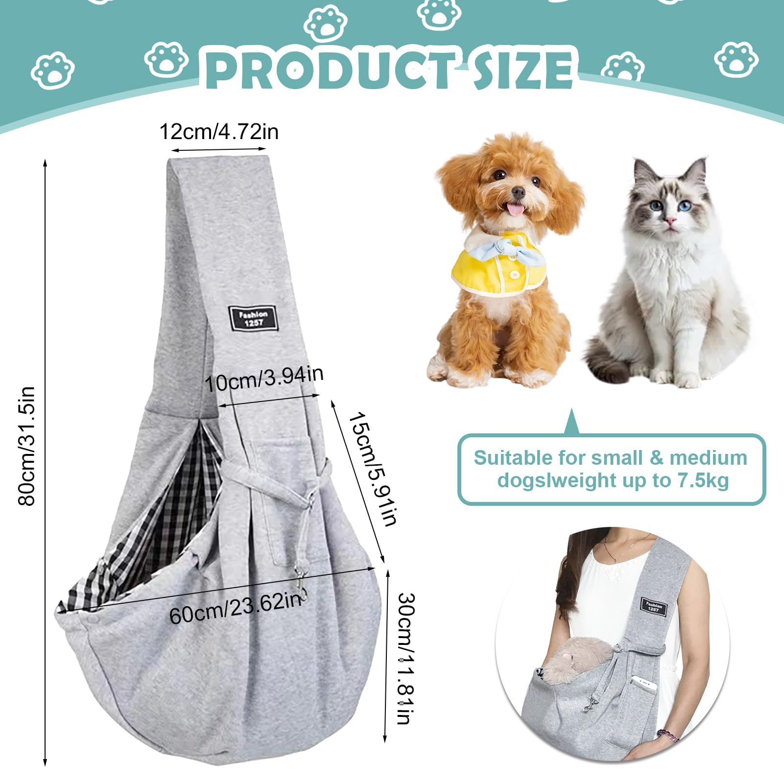 Draagdoek, kleine hond, draagtas, puppyschoudertas, huisdiertransporttas met verstelbare schouderriem, hondendraagtas, mesh, hondendrager, outdoor