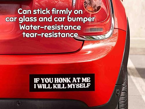 Miniatura 5 de If You Honk at Me I Will Kill Myself - Adhesivo de parachoques negro de 11 x 3 pulgadas para automóviles y camiones