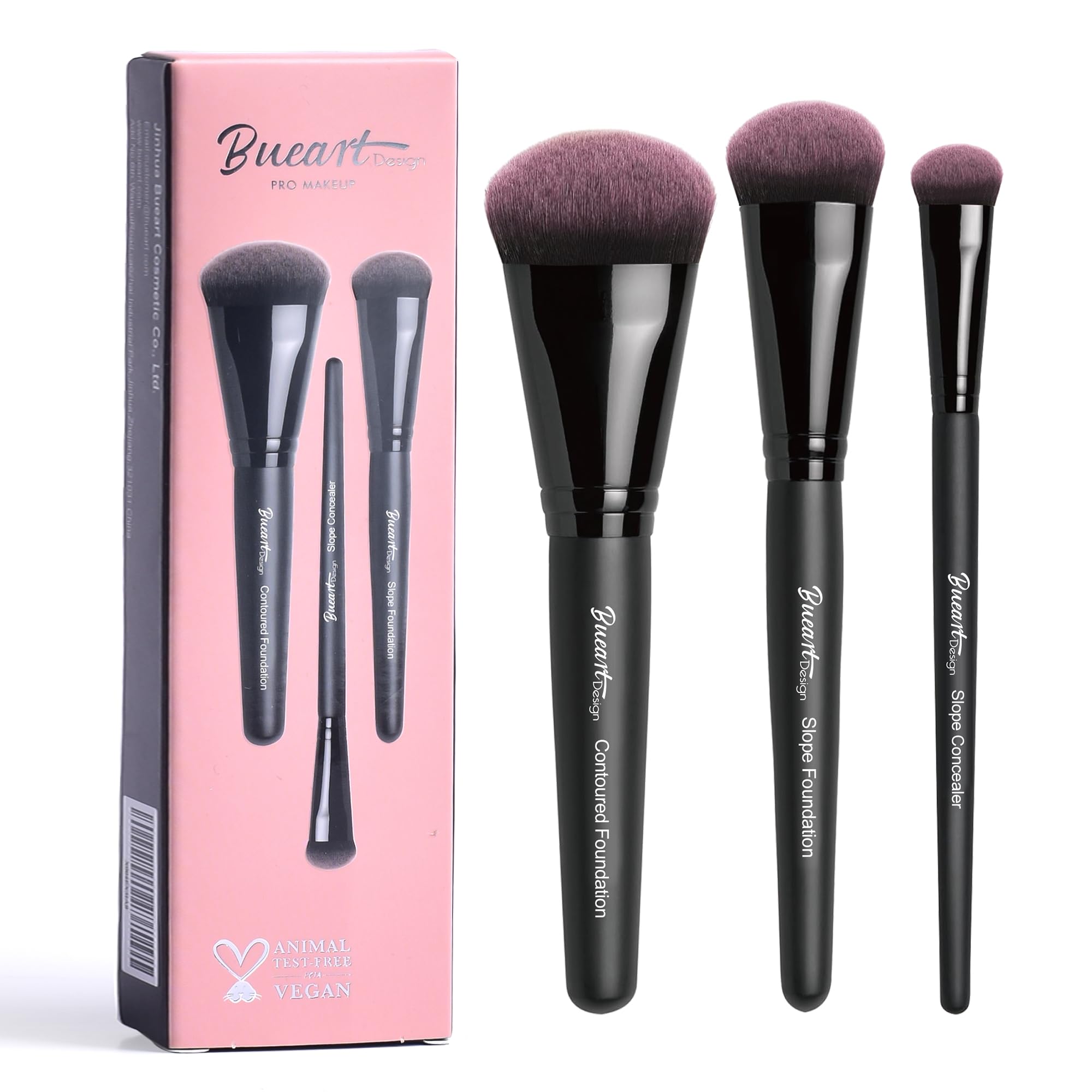 Bueart Design Foundation Makeup brush with soft density brush hair for Contour,Concealer,Bronzer,under eye concealer brush,Professional Face Brush for