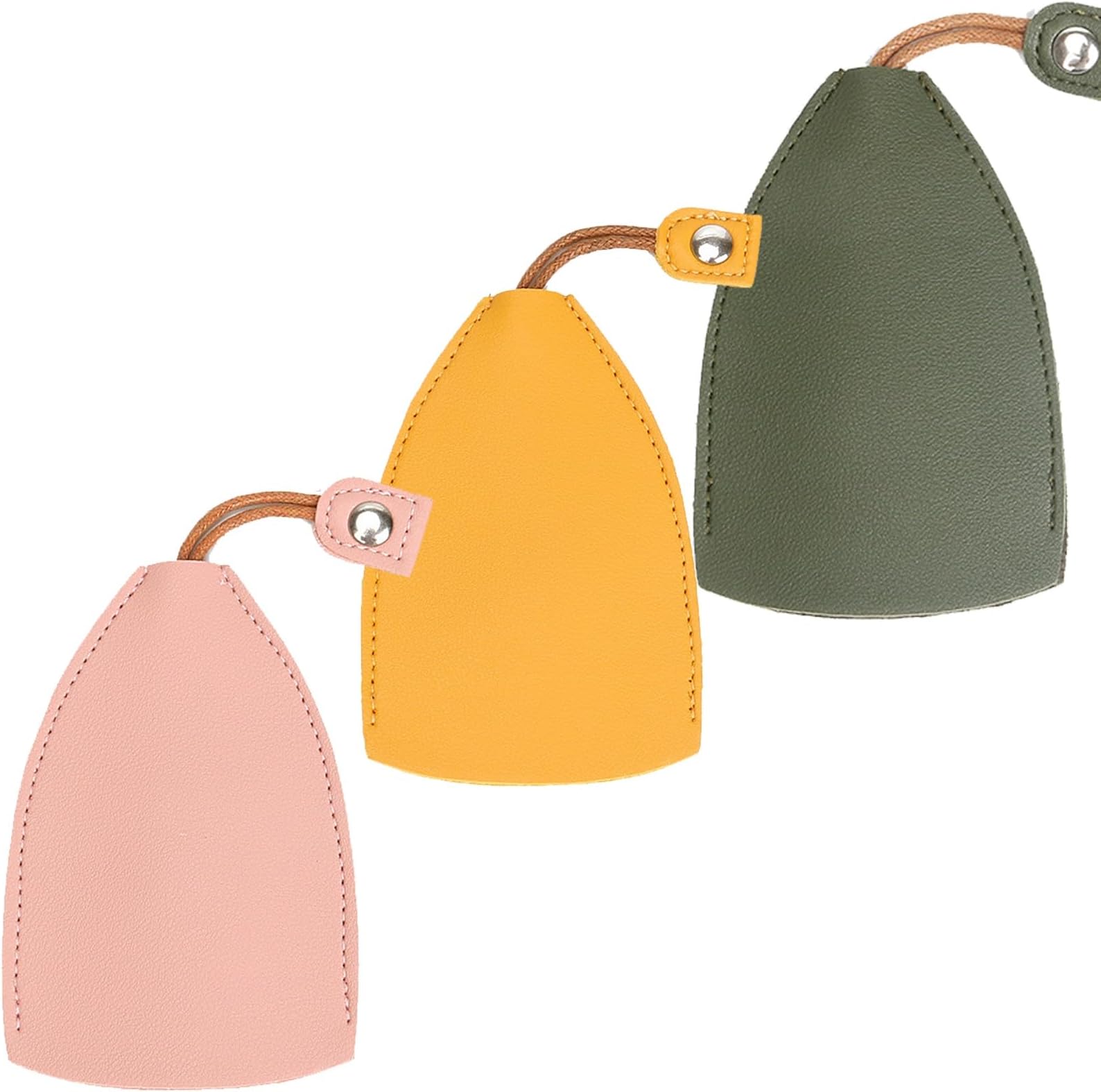 Derpexi Cute Fruits PU Leather Key Bag, Portable Creative Pull-Out Cute Large-Capacity Car Key Case, Portable Cute Keychain Bag (Color : 3PCS-A)