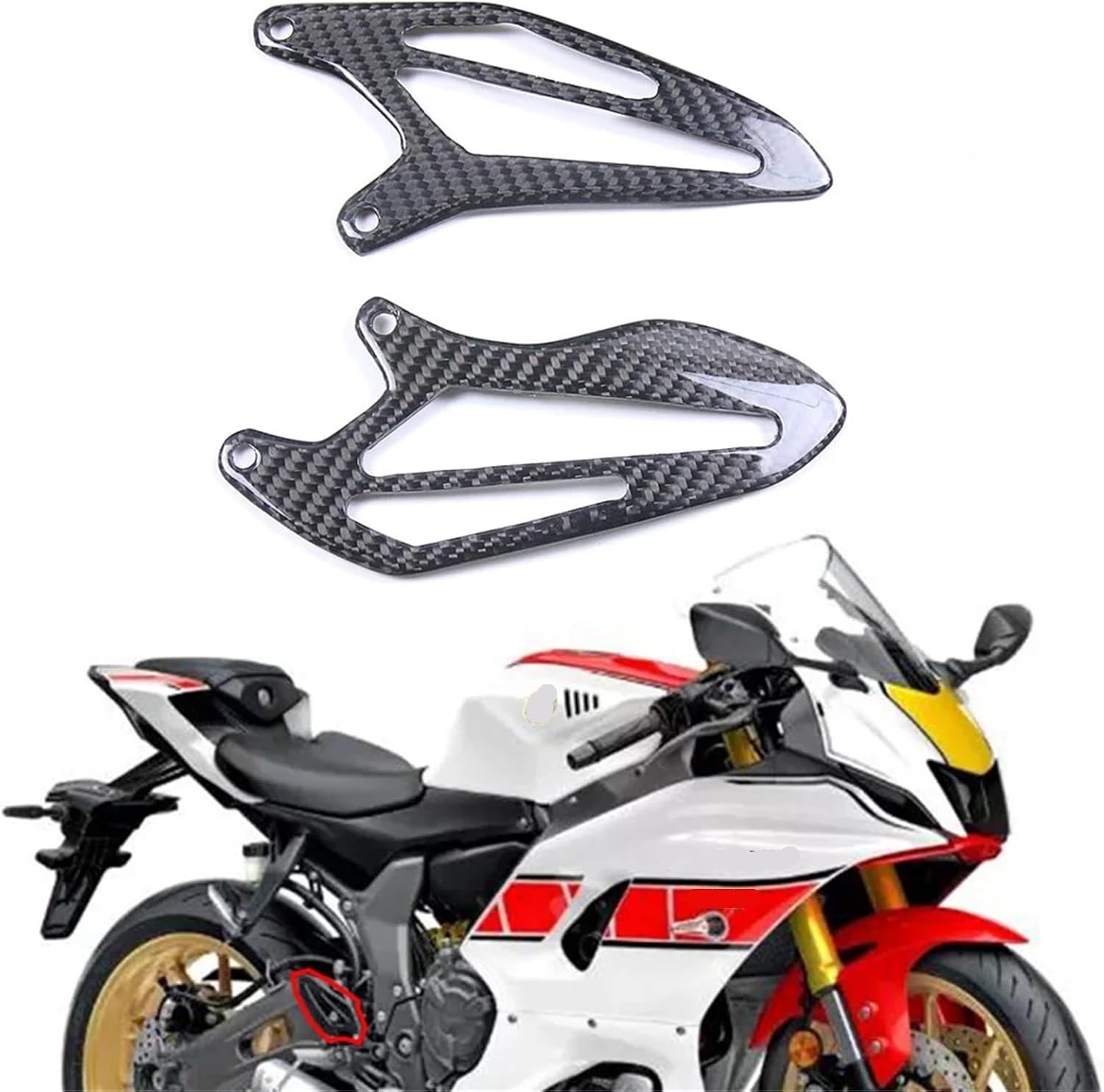 Compatible With Yamaha R7 2021 2022 2023 Full Carbon Fiber Heel Guards Motorcycle Modification Accessories Fairing Kit