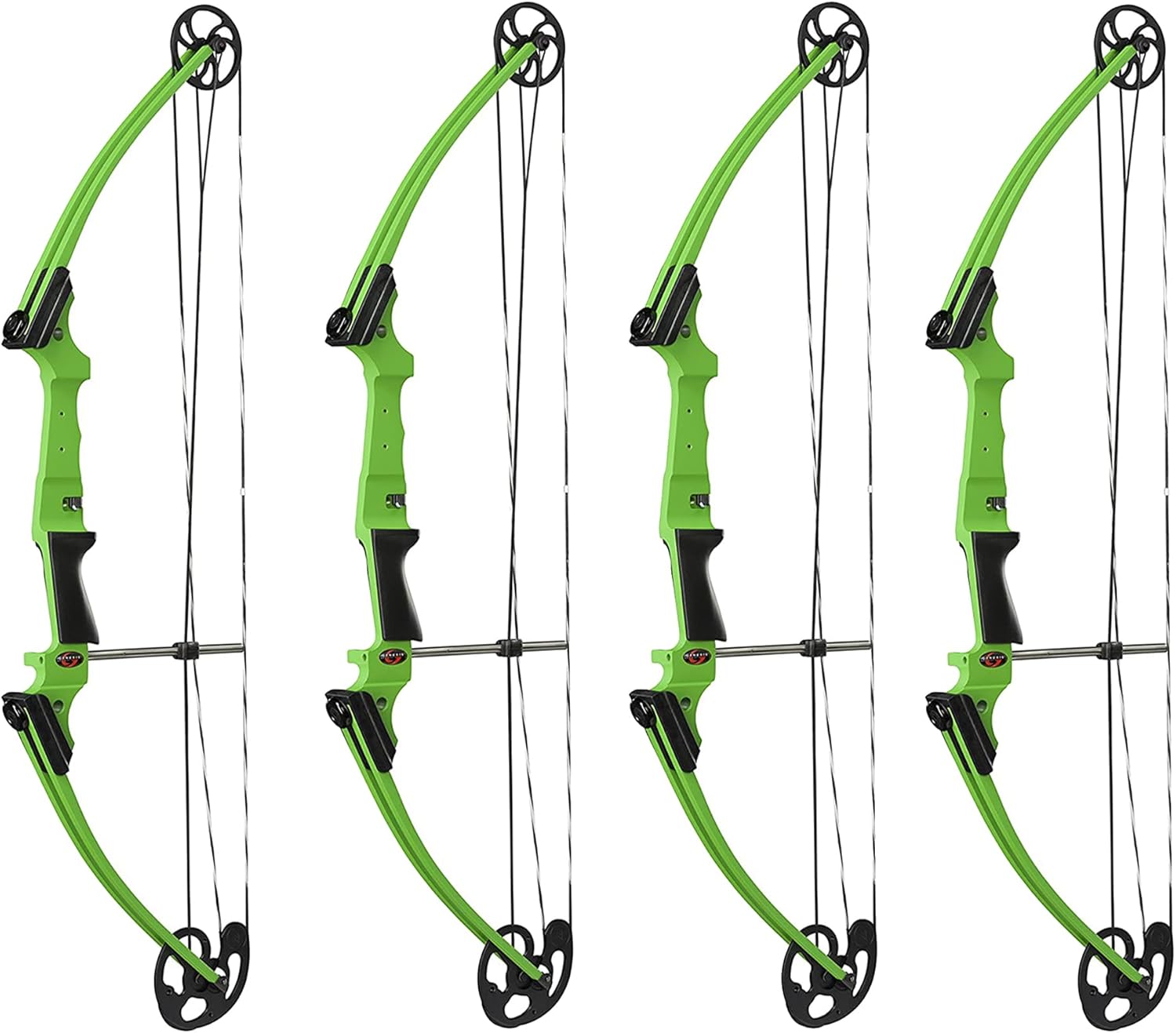 Genesis Archery 4 Pack Original Compound Bow - Adjustable Riser, 15"-30" Draw Length, 10-20 lb Draw Weight, All Skill Levels, Draw Hand - Right, Green
