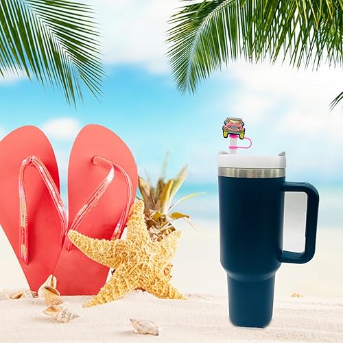 Miniatura 5 de 12 tapas de popote para vaso Stanley Cup de 30 y 40 onzas, 0.394 in, reutilizables, de silicona, para popotes, accesorios para copas Stanley, lindo