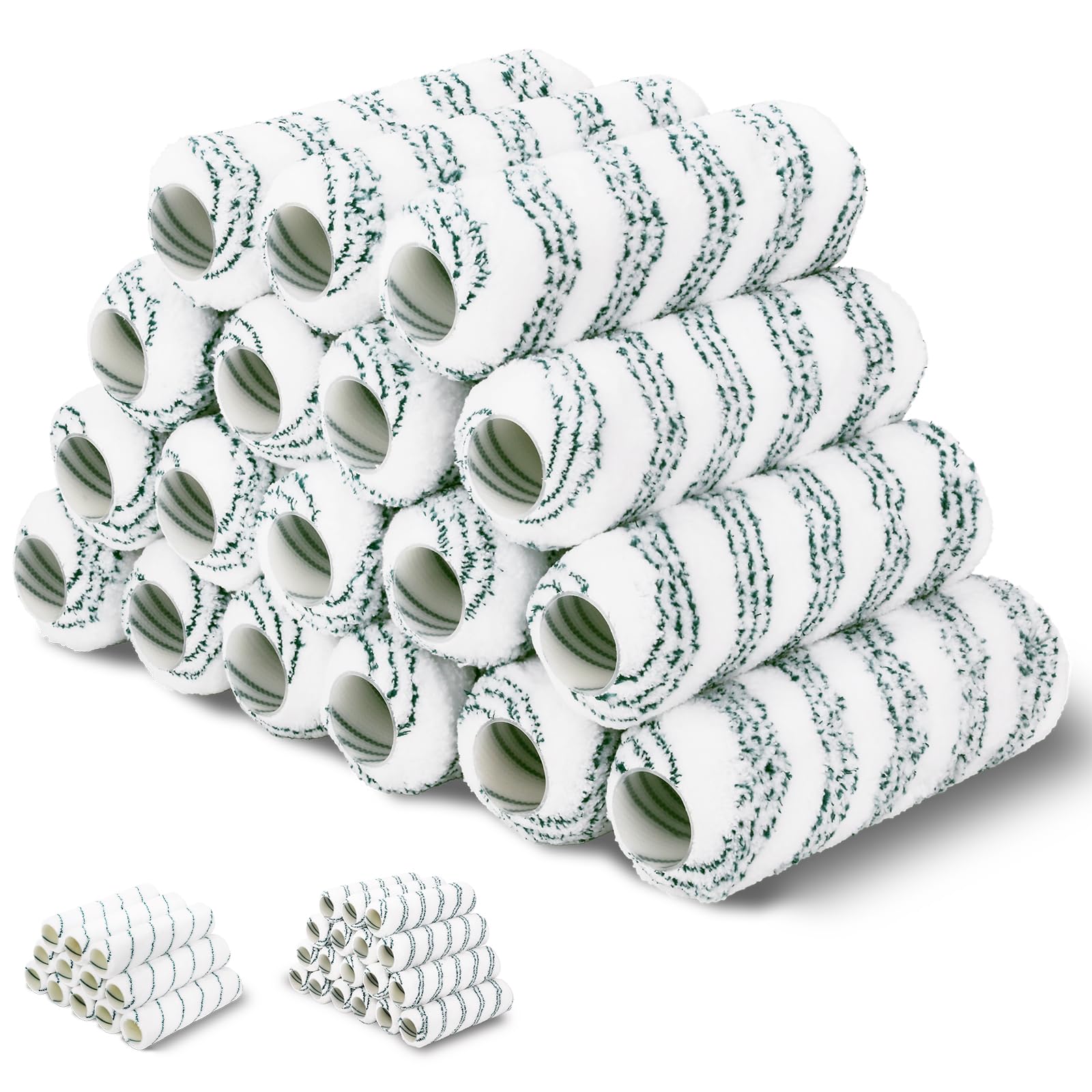 PinStone 18 Pack 9" x 3/4" Pile Microfiber Paint Roller Sleeves Lint-Free