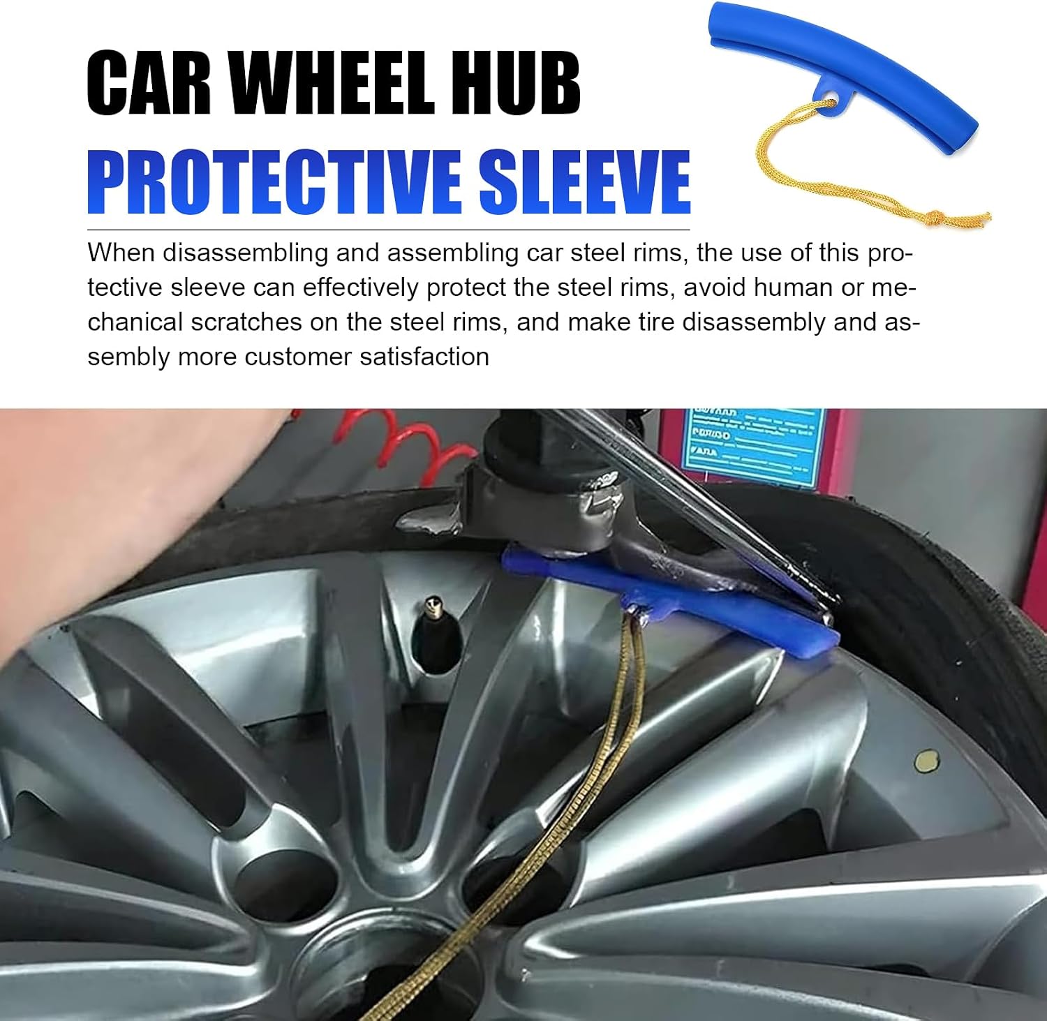 5PCS Scratch Proof Car Tire Rim Protector Universal Wheel Changer Guard for Motorcycle SUV Durable Tyre Rim Savers(Blue)