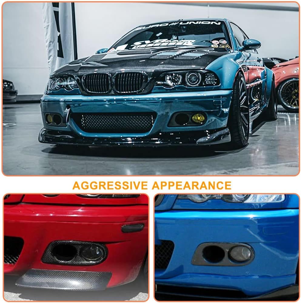 Carbon Fiber Front Fog Light Cover Fits for BMW 3 Series E46 M3 2001-2006 Factory Outlet CF Lamp Bezel Bumper Canard Fender Vent Scoop Air Intake Grill Winglets Splitter Trims