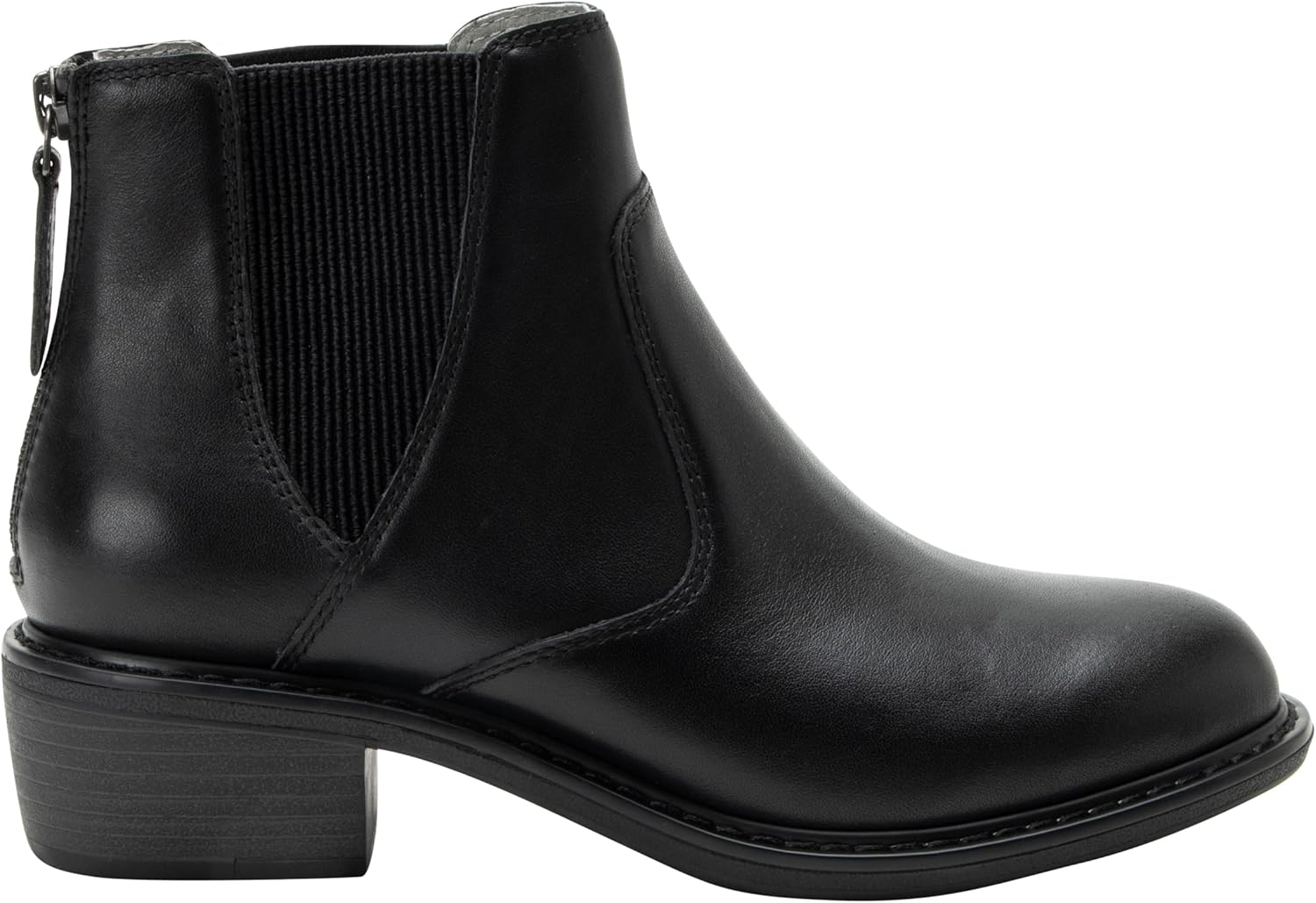 Alegria Womens Meadow Back Zipper Leather Low Heel Ankle Boot