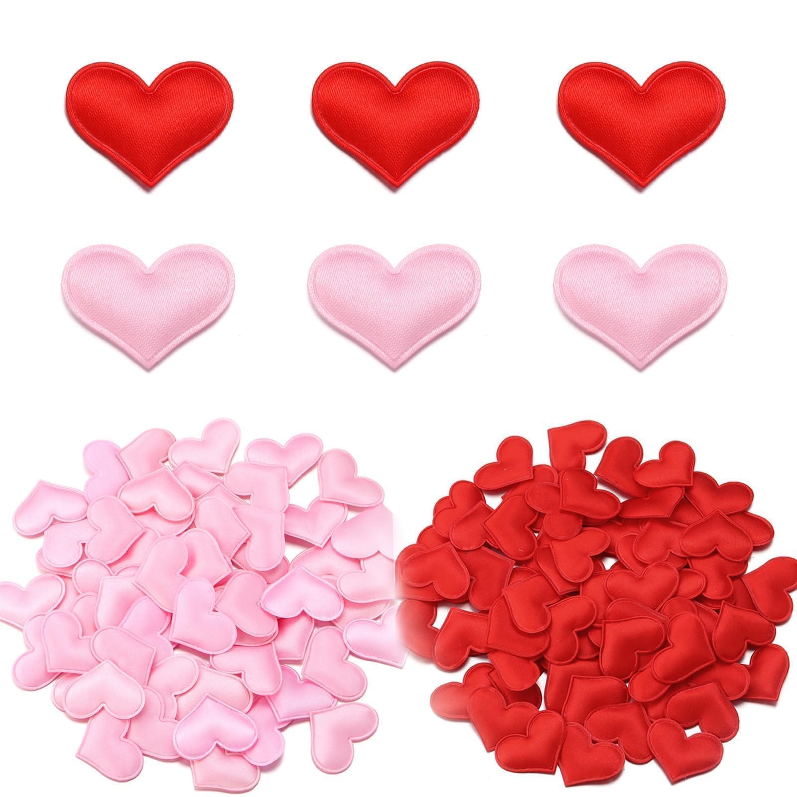 HSUYUN 200 Stück Herzkonfetti, 2,5 cm Konfetti Herz, 3D-Lieb