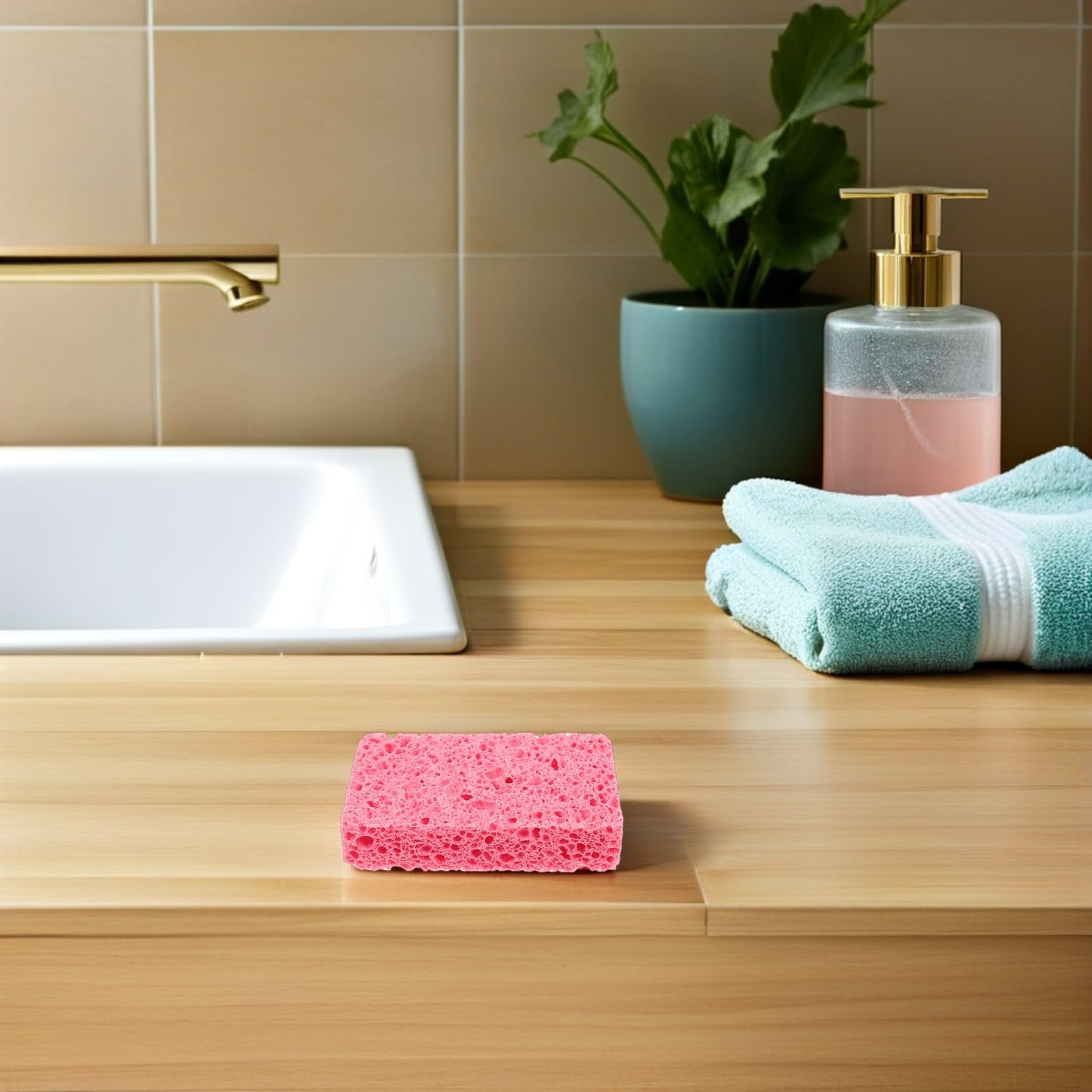 Esponjas de Limpieza Doméstica Naturales Comprimidas 20 Piezas 11x7x2 Cm Surtido Colores (Amarillo, Azul, Verde, Rosa) para Lavar Platos y Cocina Reutilizables