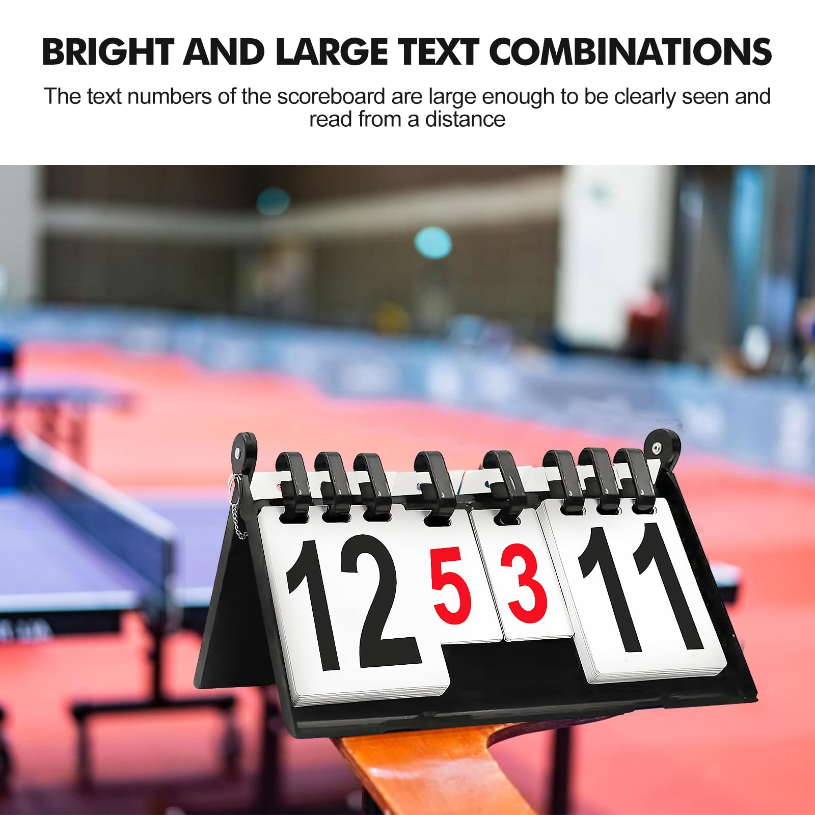 PORFOYO Tabellone segnapunti, 4 cifre, per competizioni sportive, tabellone digitale da 0 a 31 posti, tavolo portatile da tavolo pieghevole, contatore punteggi per competizioni