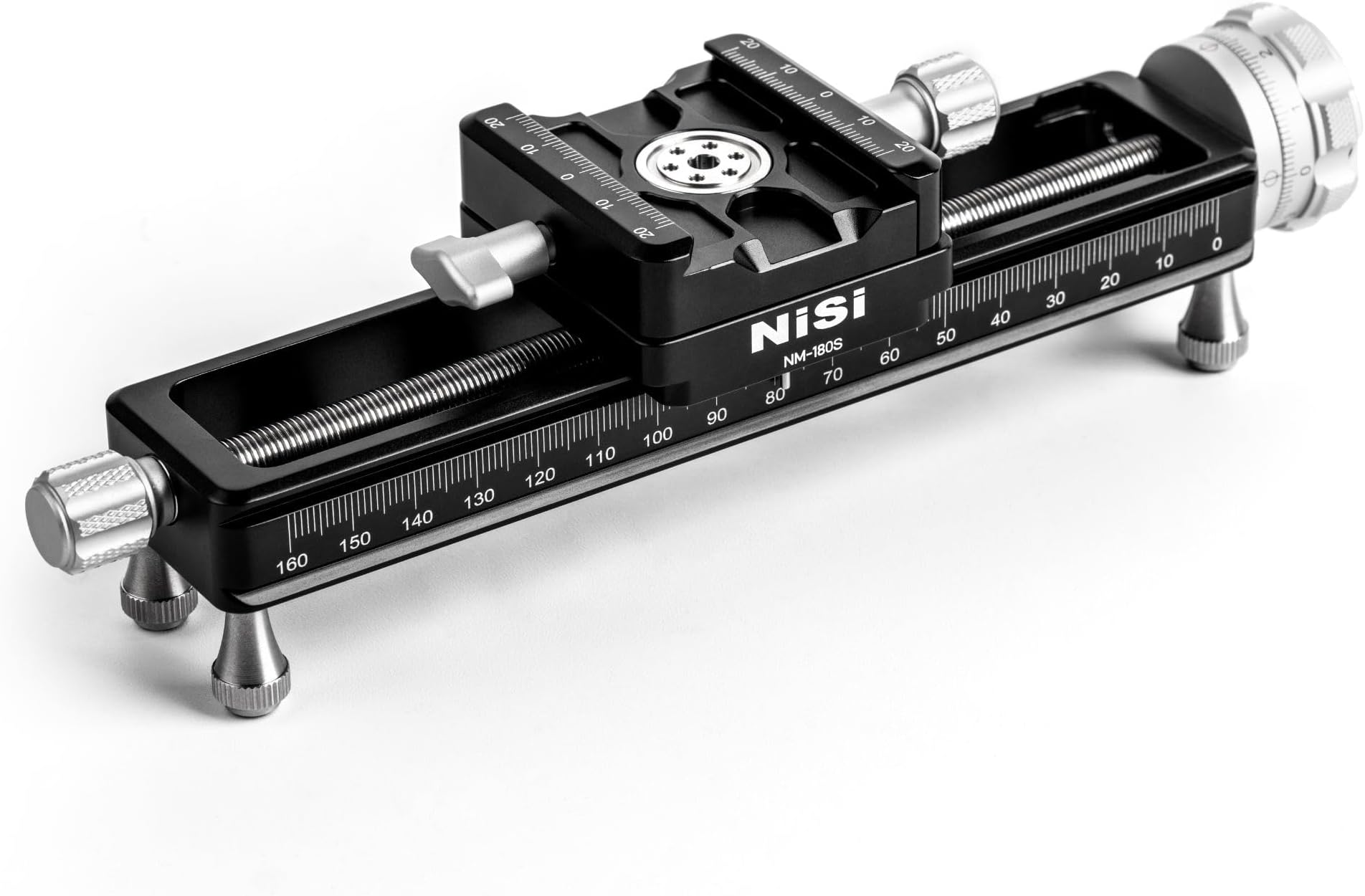 NiSi NM-180 Macro Focusing Rail | Precise Focus Adjustment, Universal Tripod Compatibility, 360-Degree Rotating Clamp, Durable and Versatile Design | Close-Up and Macro Photography