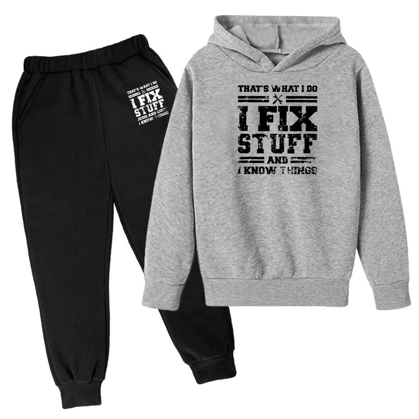 Ensemble sweat à capuche et pantalon avec lettres imprimées mode - 2