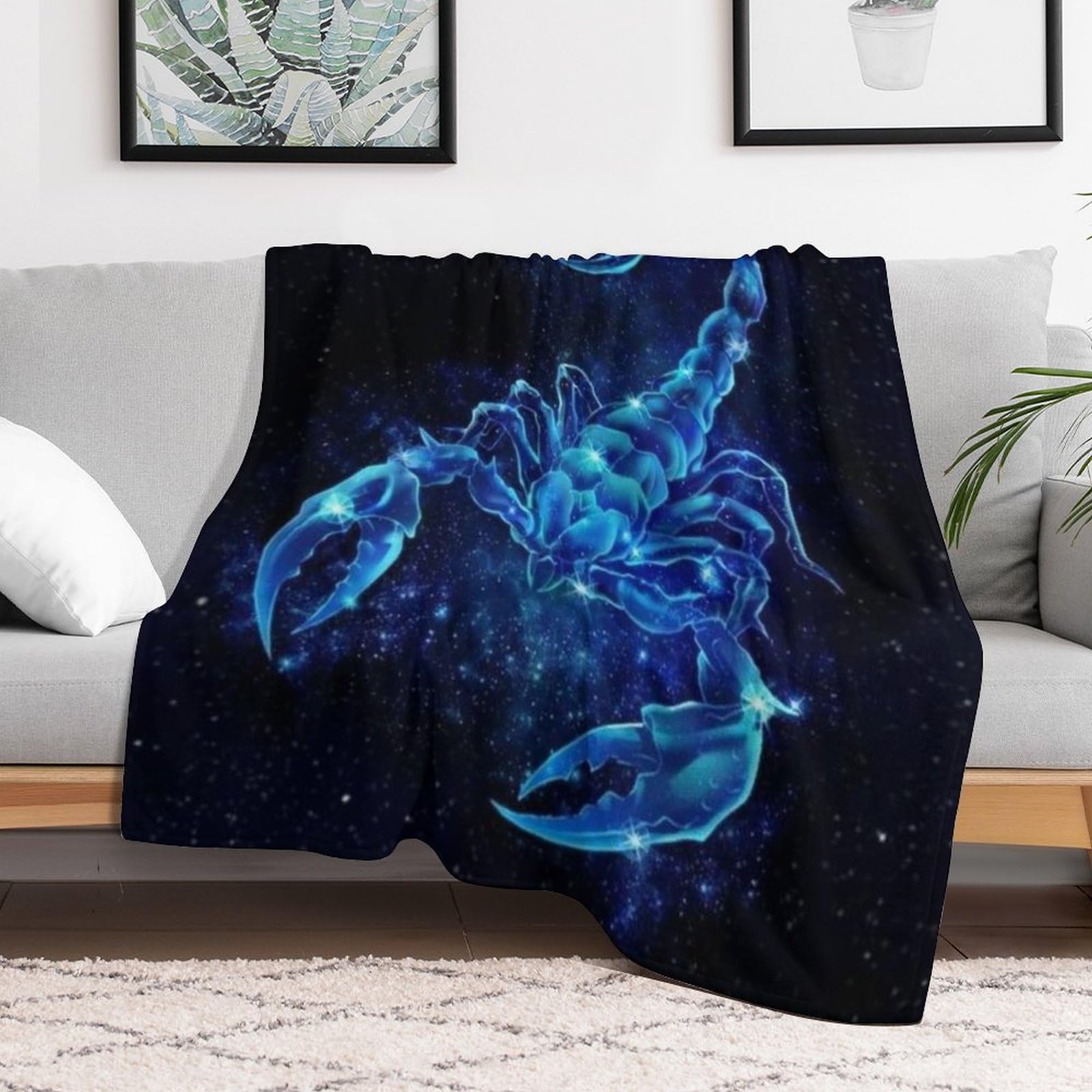 Skorpion Decke,Vier Jahreszeiten Weich Wohndecke Schlafdecke Sofadecke Pelzdecke Couchdecke Flannel Bett Decken （180×200cm）