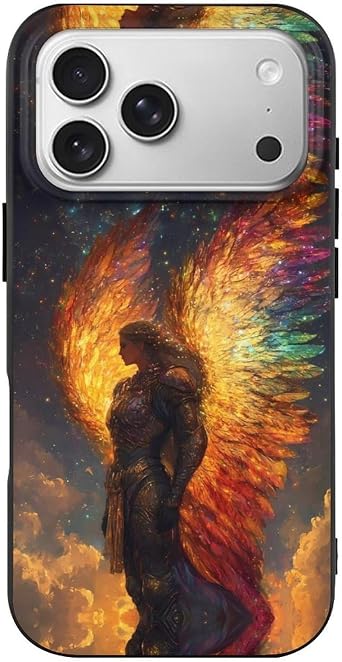 Compatible with iPhone 17 Pro Case Thin Rugged - 6.3 Inch TPU Celestial Warrior With Radiant Wings Pattern Cover Compatible with iPhone 17 Pro Phone Case Protective Slim, Anti-Scratch Shockproof