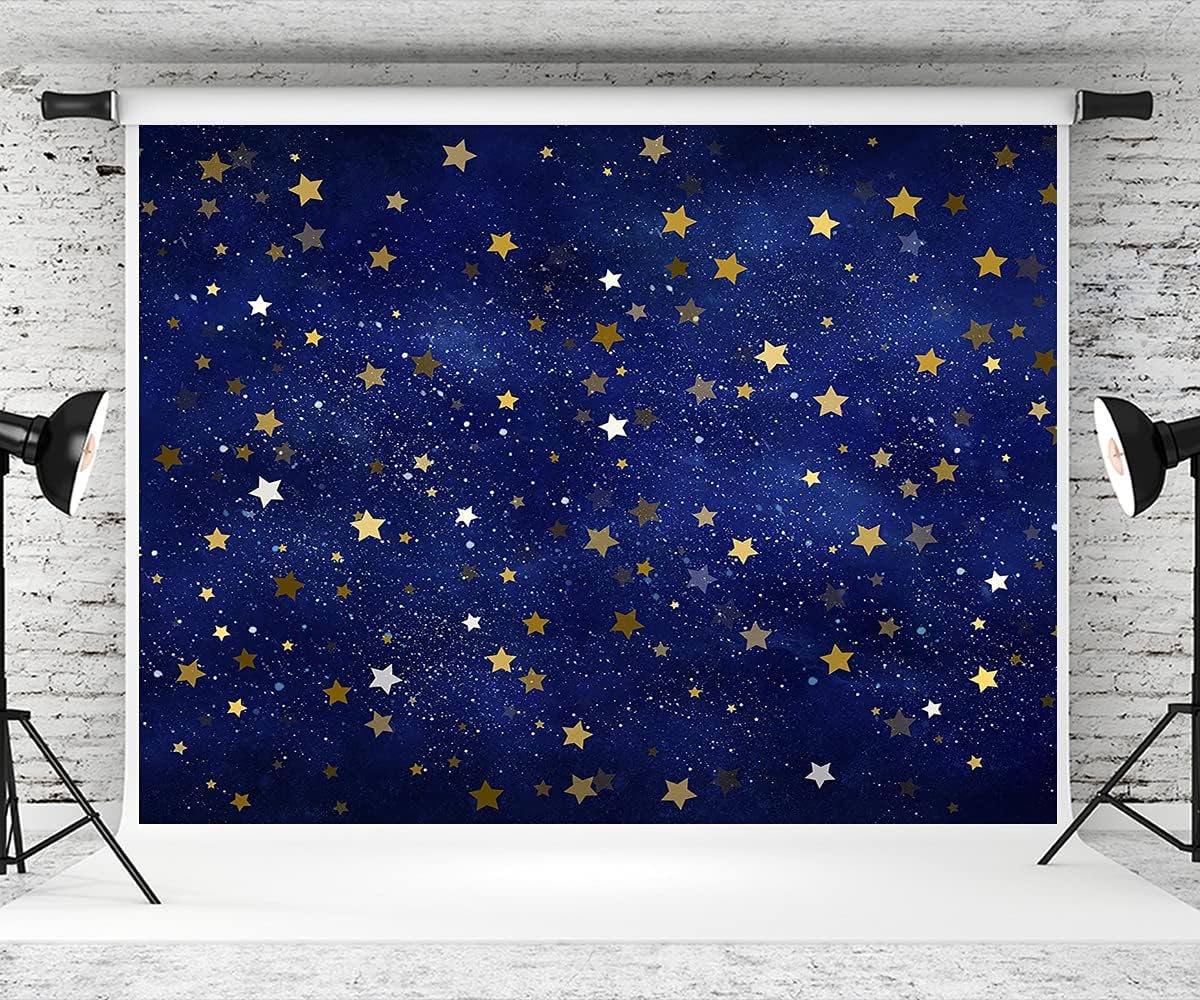 Kate 8×8ft Blue Stars Backdrop Evening Starry Photo Background Night Sky Stas Photo Studio Props for Photography Picture Video