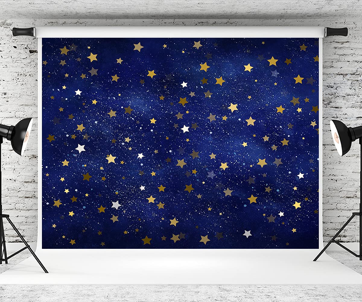 Kate 8×8ft Blue Stars Backdrop Evening Starry Photo Background Night Sky Stas Photo Studio Props for Photography Picture Video