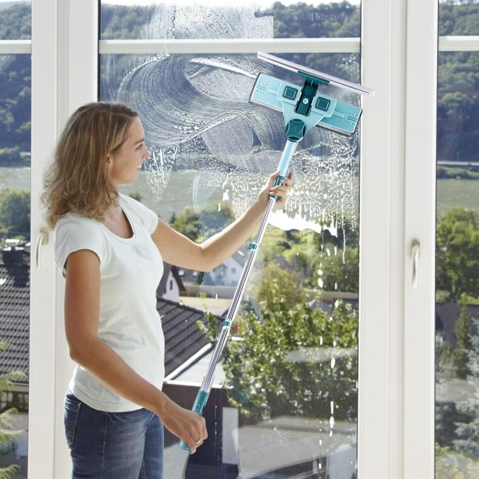 Limpiacristales para el hogar Fregadora de Ventana con Soporte en U de