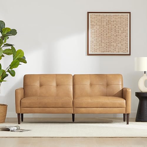 Mid-Century Sofas Furniture 73.2''W Faux Leather Sofa Couch Sets for