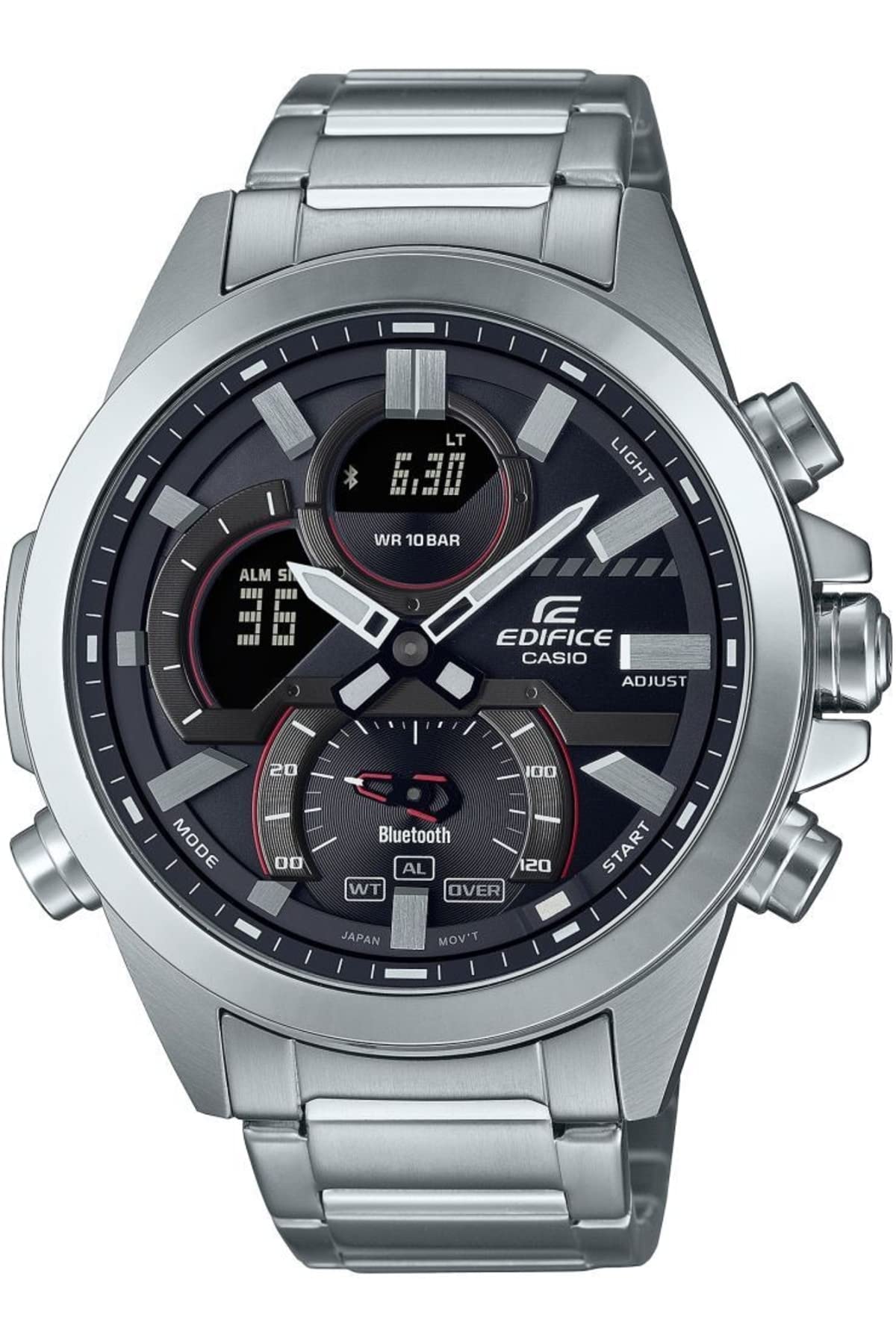Casio Edifice ECB-30D-1ADF Black Analog-Digital Dial Silver Stainless Steel Band Mens Watch Smartphone Link World Time EX545 (B0B2RC6Y5J) Amazon Price History, Amazon Price Tracker