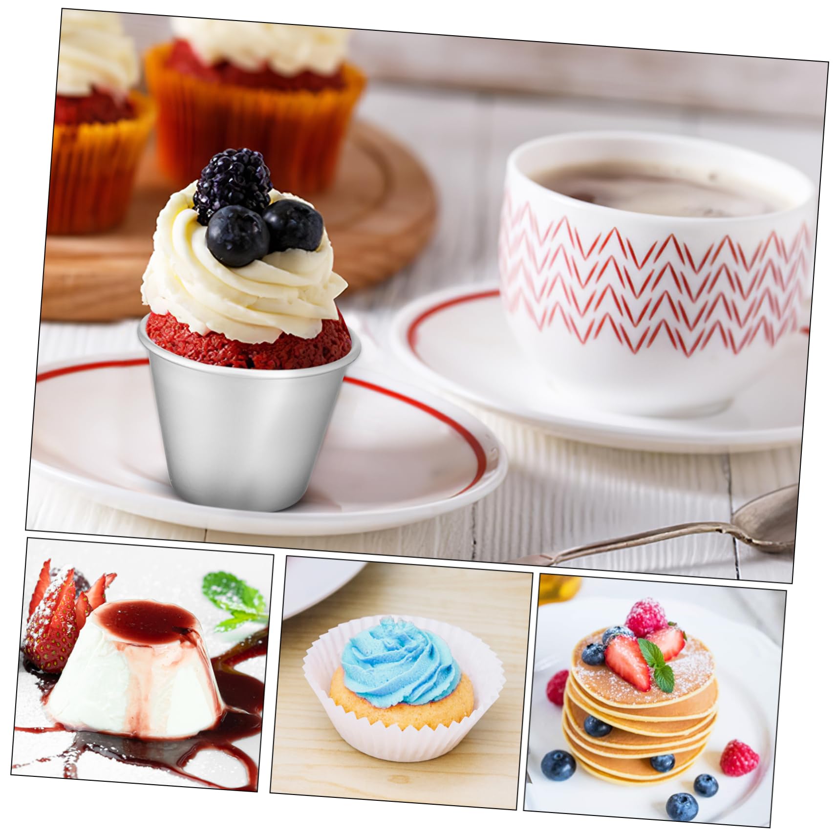 Alipis Lot De 5 Moules À Muffins Et En Métal Antiadhésifs Faciles À Nettoyer 8 Pièces X 5