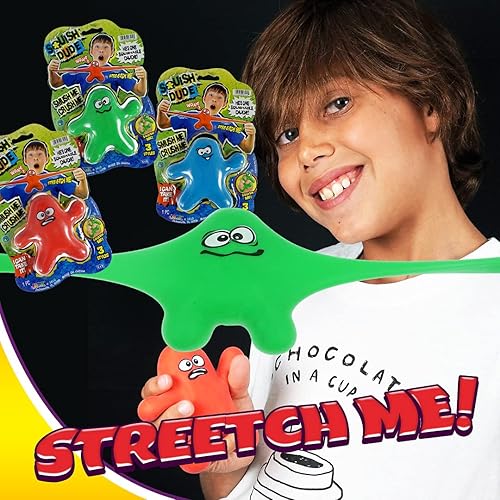 Miniatura 6 de JA-RU Elastic Guy (3 juguetes esponjosos) Figuras de acción de lucha flexibles. Paquete de juguetes antiestrés rellenos de arena. Juguetes