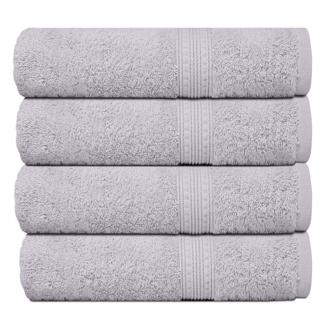 Charlotte Andersen Luxury Large Towels, 100% Cotton Super Soft Bath Towel Set Of 4, 500 GSM Highly Absorbent & Quick Dry Towel 130cm x 70cm (4, GREY)
