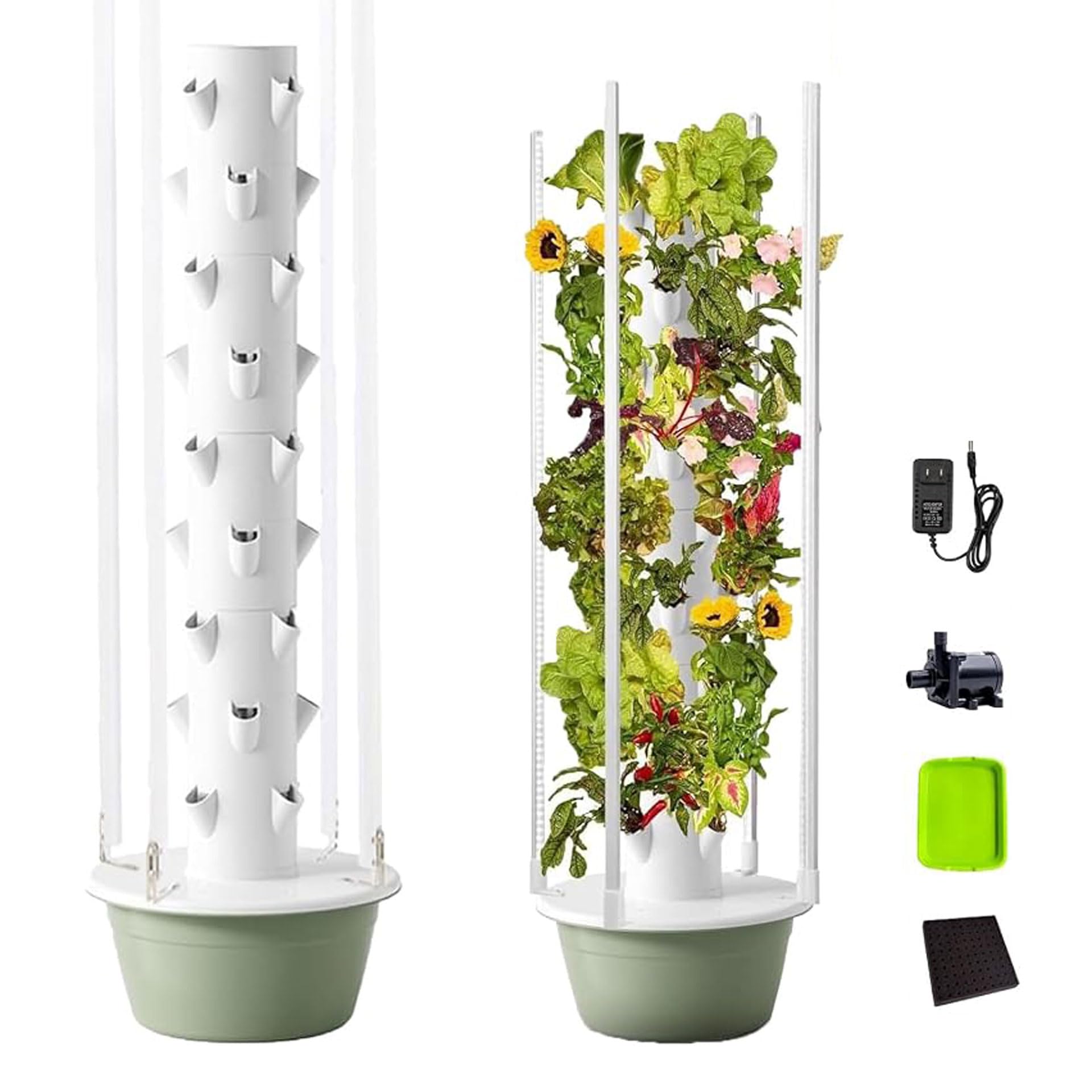 Sghjuy Hydroponics Growing System Vertical Tower LED, 9-layer