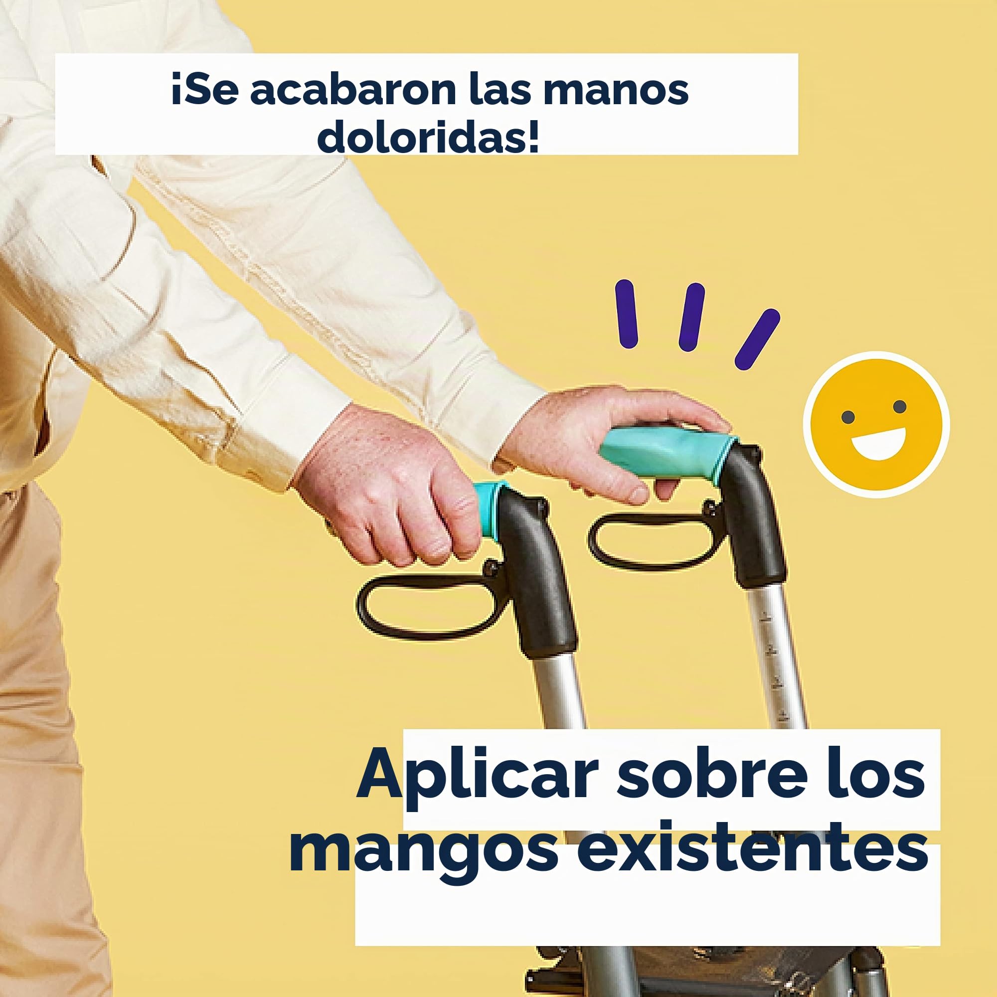 myRollerSleeve - Funda para manetas de andador con almohadillas de gel, previene el dolor de mano, manos adoloridas, con una cómoda almohadilla de gel, adecuado para caminadores y sillas de ruedas.