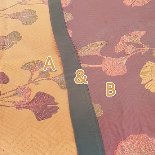 Miniatura 3 de Colcha reversible de Ginkgo, ligera, de muselina de algodón, suave y transpirable, para todas las estaciones, ropa de cama tamaño Queen, lavable a