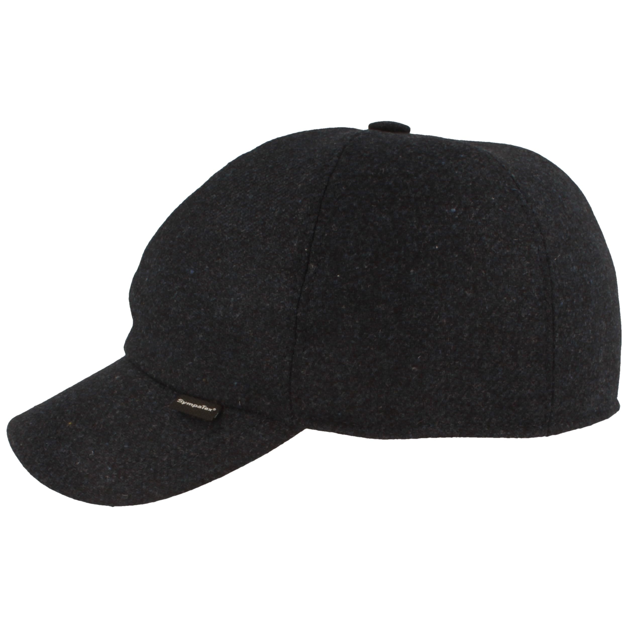 Breiter Gorra de béisbol de invierno para hombre, con membrana Sympatex y orejeras abatibles, de lana con forro interior suave, azul marino 64, azul, 64