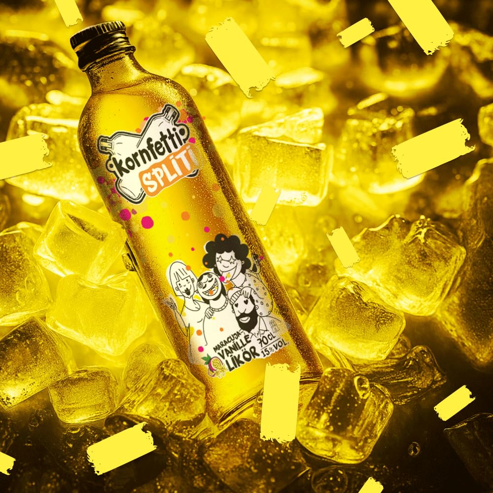 Spliti 0,7 Liter 6er Set fruchtiger Maracuja-Vanille-Likör mit 15% vol. Alkohol