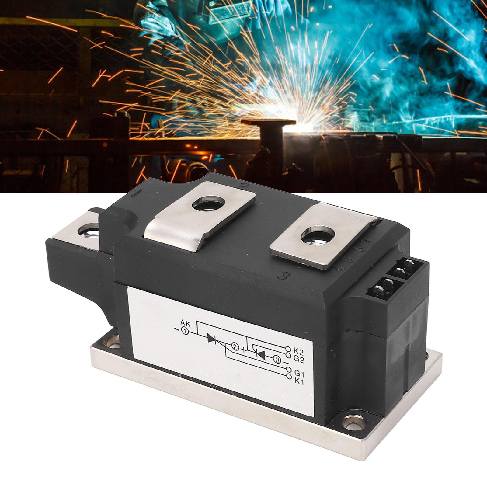 Modulo triac con alloggiamento in PC, modulo di alimentazione per tiristore bidirezionale da 1600 V, con base in rame e involucro isolante, per apparecchiature di controllo motore, (JLTT250N16KOF)