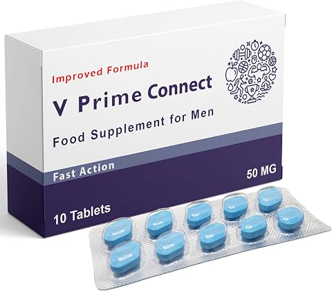 V Prime Connect 50mg - 10 Tablets - Herbal Supplement for Men - Men's Health Support - Korean Ginseng, Tribulus Terrestris - Made in the UK