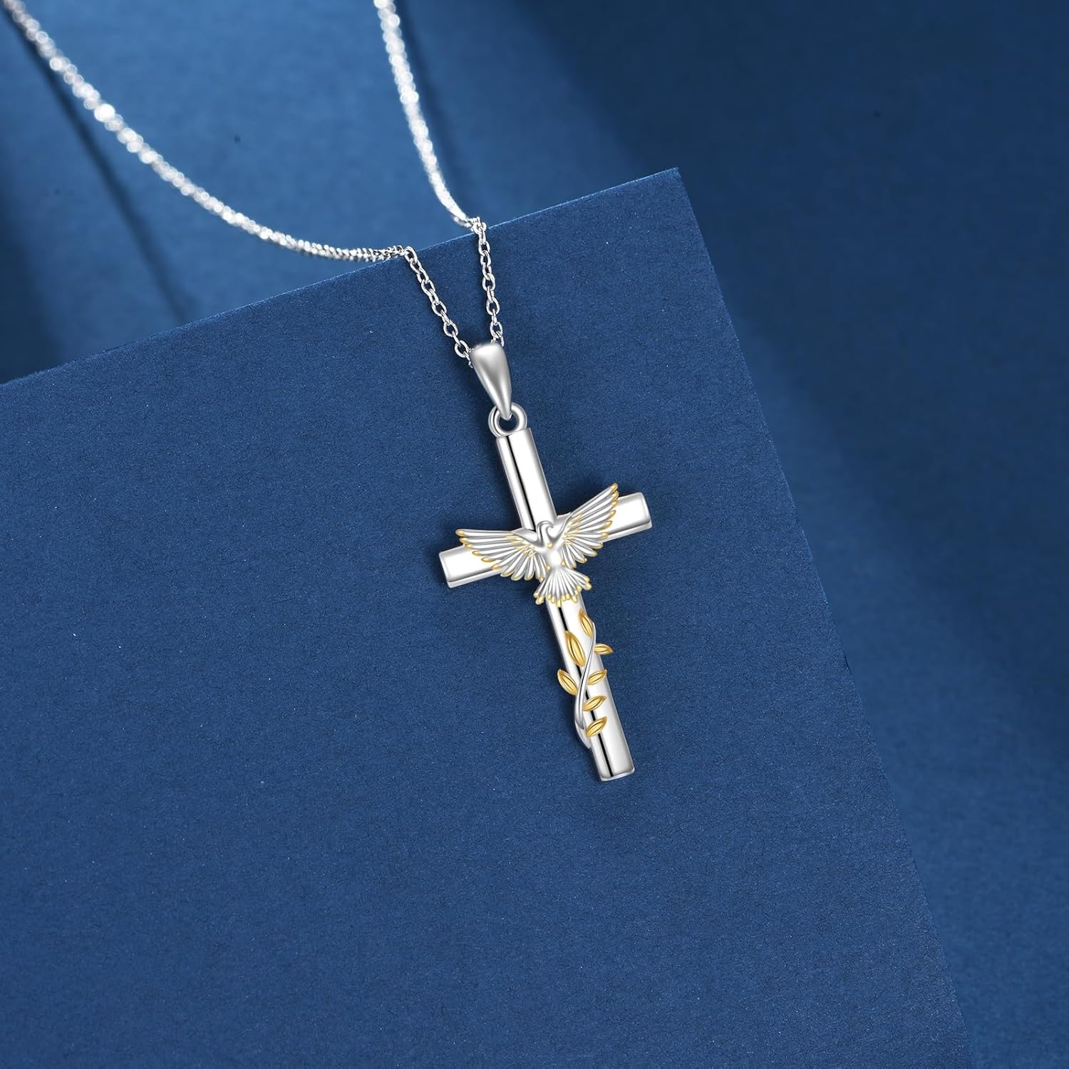 MONGAS Cross Holy Spirit Necklace Sterling Silver Cross Dove Pendant Holy Spirit Jewelry Dove Graduation Gifts for Women - Image 4