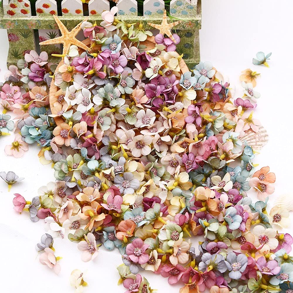 SBJKLYRN Simulated flowers, 100 Pcs Daisy Flower Head Mini Silk Artificial Flower Wedding...