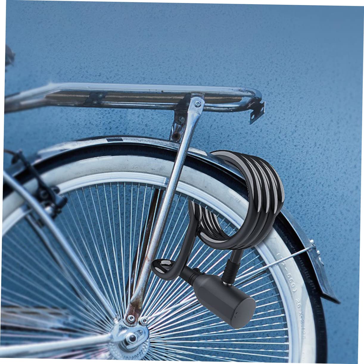Candado de Bicicleta Huella Dactilar Negro, 1 Juego Ip65