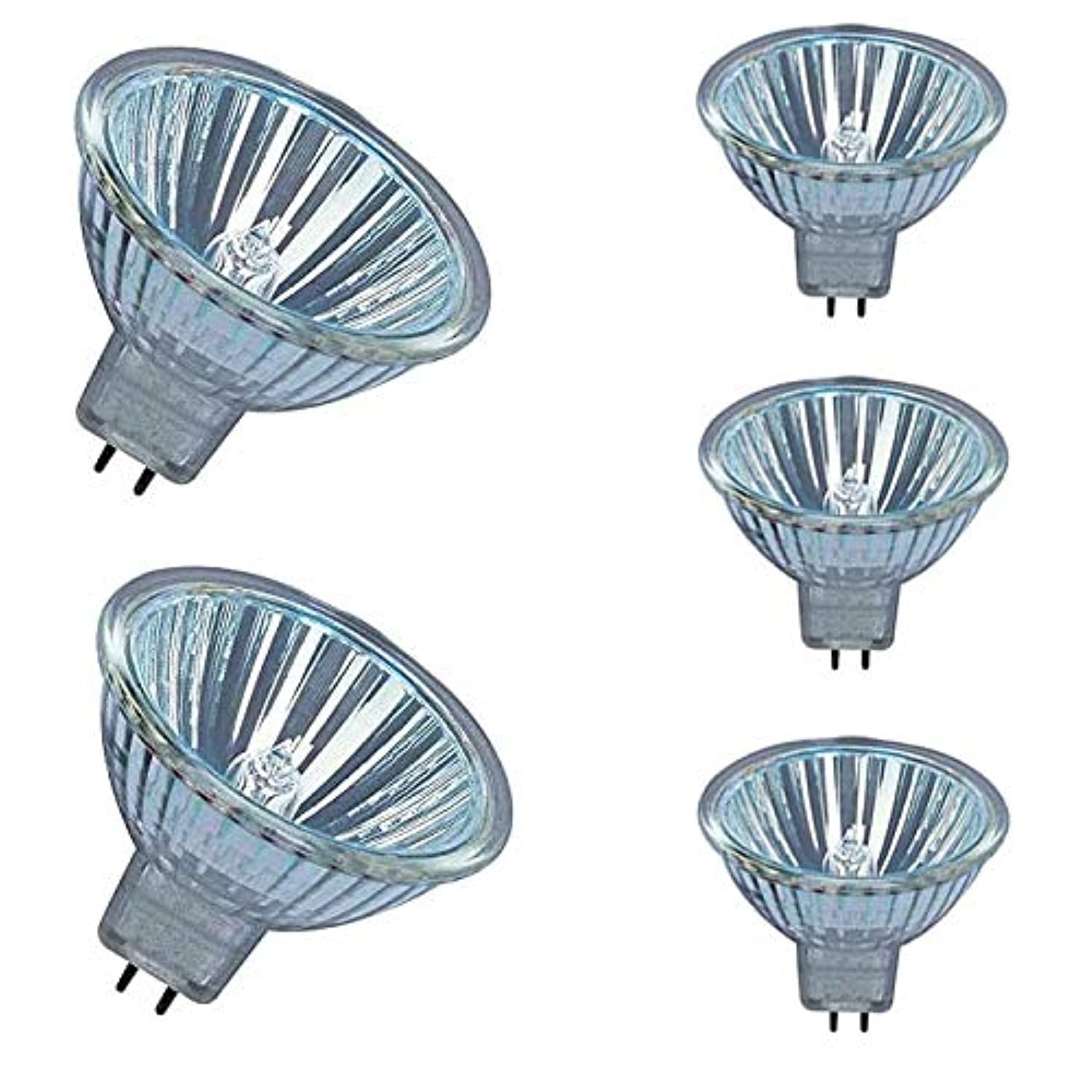 Osram Circular Dimmable Long Lasting Lifespan illumination Entrance, Kitchen,Restaurents Track & Recessed Halogen Bulb (Pack Of 5) - 12V 50W (MR16) - Yellow