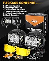 Vista 9 de Auxbeam Cápsulas LED de la Serie V-MAX de 4 Pulgadas con Disparador Lateral, Luces de Conducción Todoterreno Redondas de 92W con DRL Ámbar, Barra