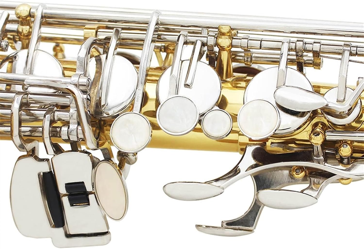Saxophone Brass Straight Pipe Woodwind Musical Instrument with Leather Box Student Saxophone Beginner
