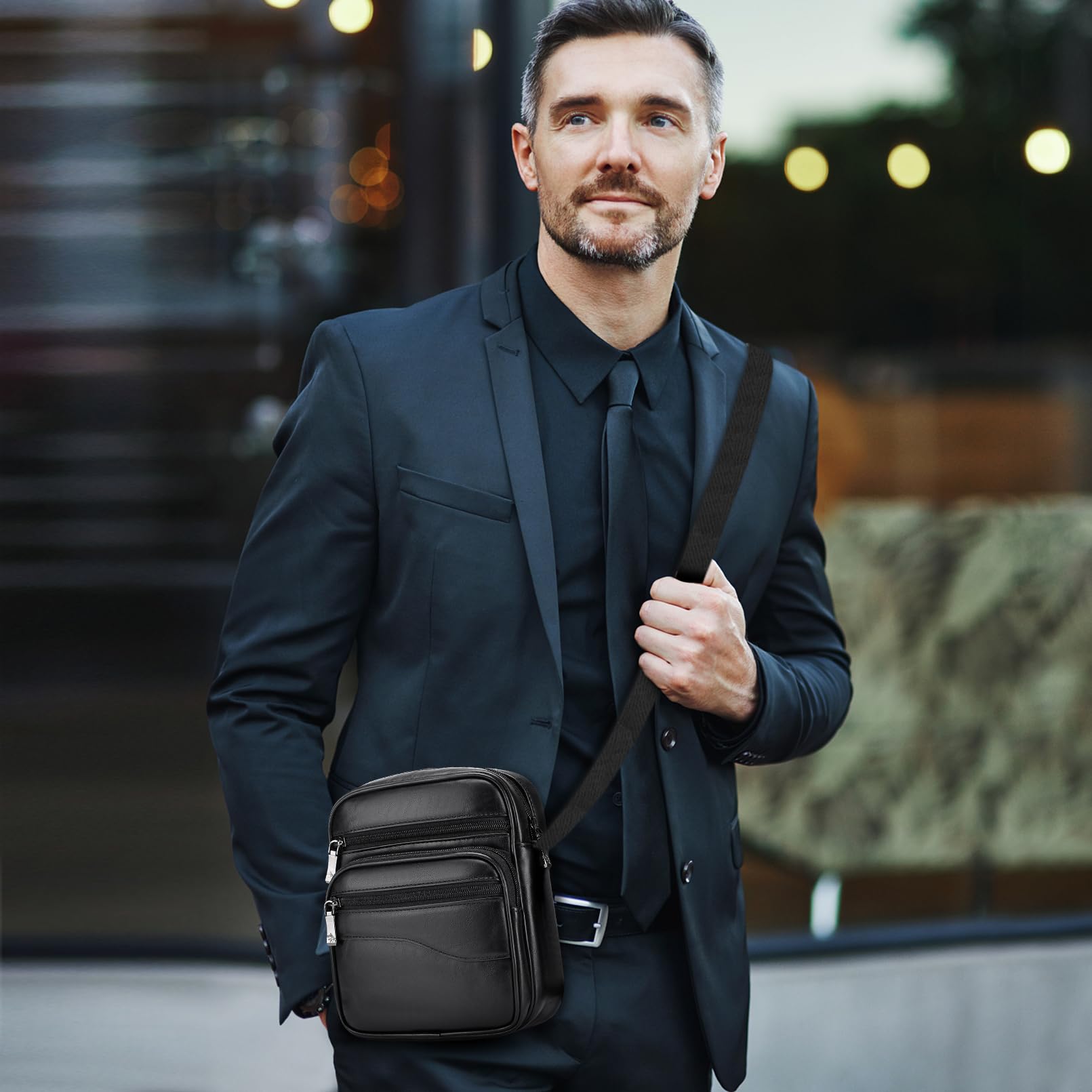 SPAHER Borsa da uomo in pelle a tracolla, borsa a tracolla, borsa a tracolla, borsa a tracolla, borsa a tracolla, borsa a tracolla, ideale per gli uomini