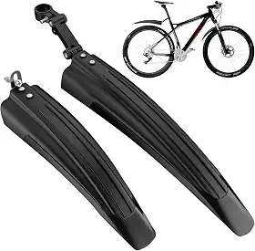 Conjunto de para-lamas de bicicleta, conjunto de para-lama ajustável, para-lamas dianteiro e traseiro, acessório de liberação rápida, alargado e engrossado para mountain bike, para-lamas de