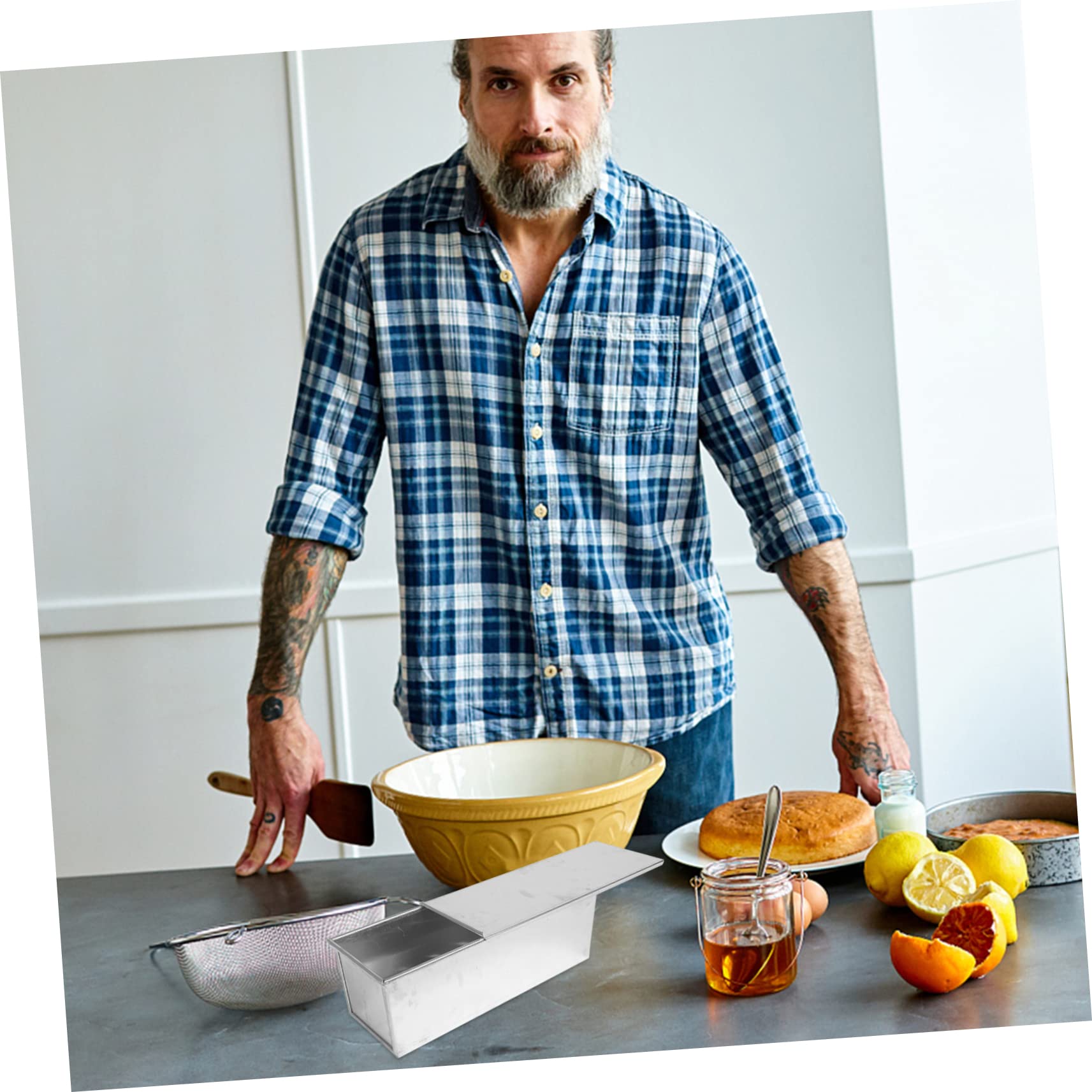 OFFSCH 1pc Aluminum Alloy Loaf Pan with Lid Non Stick Bread Baking Mold for Home Bakeware for Toast and Cake Making Capacity Convenient and Easy to