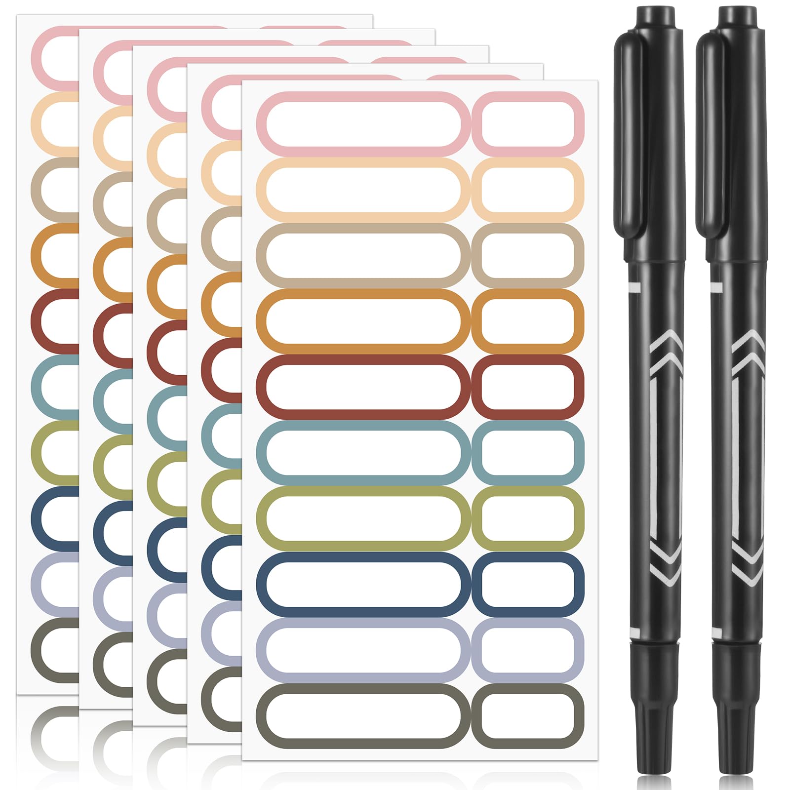 Outus 320 Pcs Waterproof Removable Labels with Makers Pen Self Adhesive Label Stickers for Water Bottles Spice Food Containers Jars Pantry Restaurant