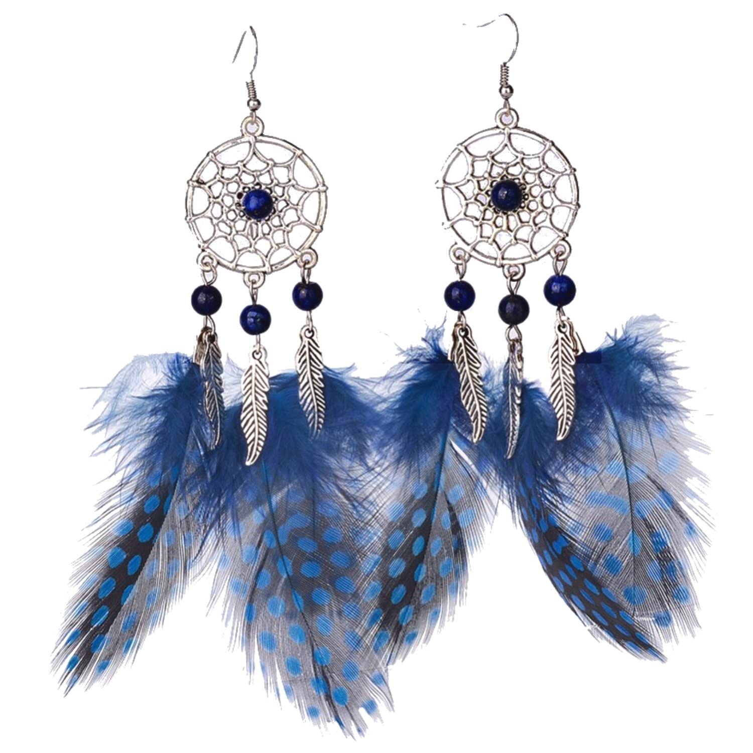 Via Mazzini Bohemia Beach Style Dreamcatcher With Real Feather And Natural Lapis Lazuli Azure Sands Dreamweave Dangle Earrings Set For Women And Girls (ER2121) (B0BT9XFM4G) Amazon Price History, Amazon Price Tracker